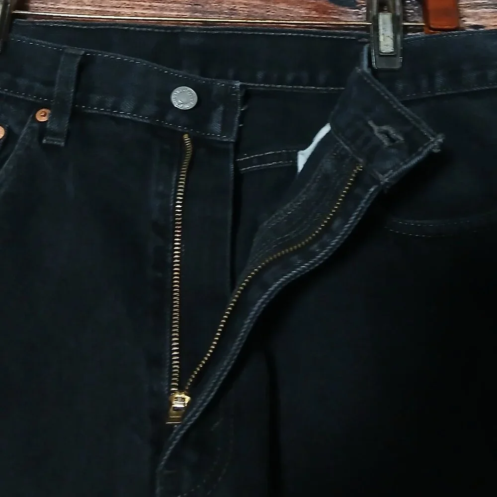 Levis Jeans 550 Relaxed Mens 38X29 Baggy 100% Cotton Black Denim